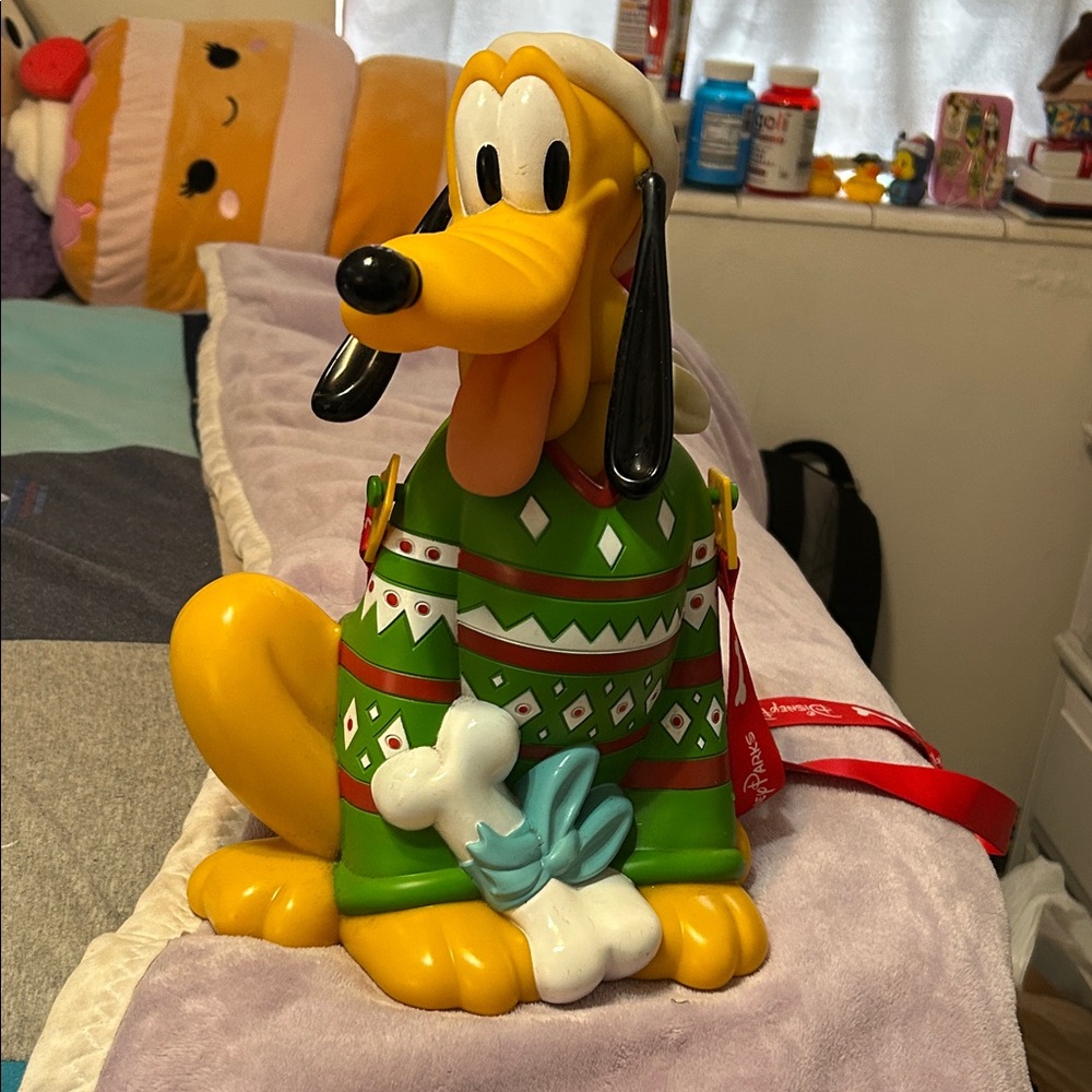 Disney Pluto Cookie Jar in Festive Green